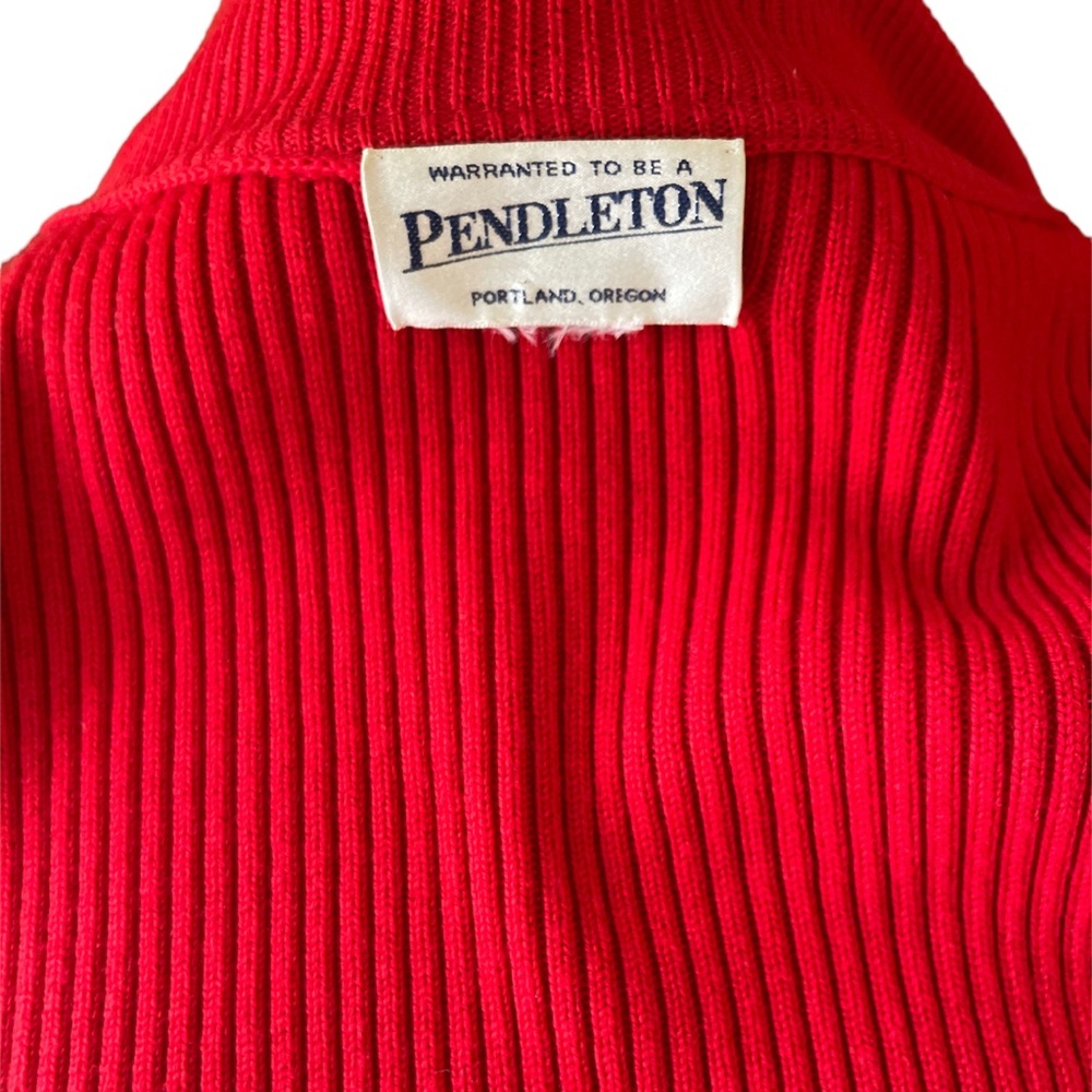 Pendleton Red Leather Sweater Jacket - image 5